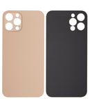 Back Glass Compatible For iPhone 12 Pro (No Logo / Large Camera Hole) (Gold)