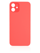 BLACK Back Glass Compatible For iPhone 12 (No Logo / Large Camera Hole) (Red)
