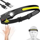 COB LED Headlamp USB Rechargeable Headlight Torch Work Light Bar Head Band Lamp