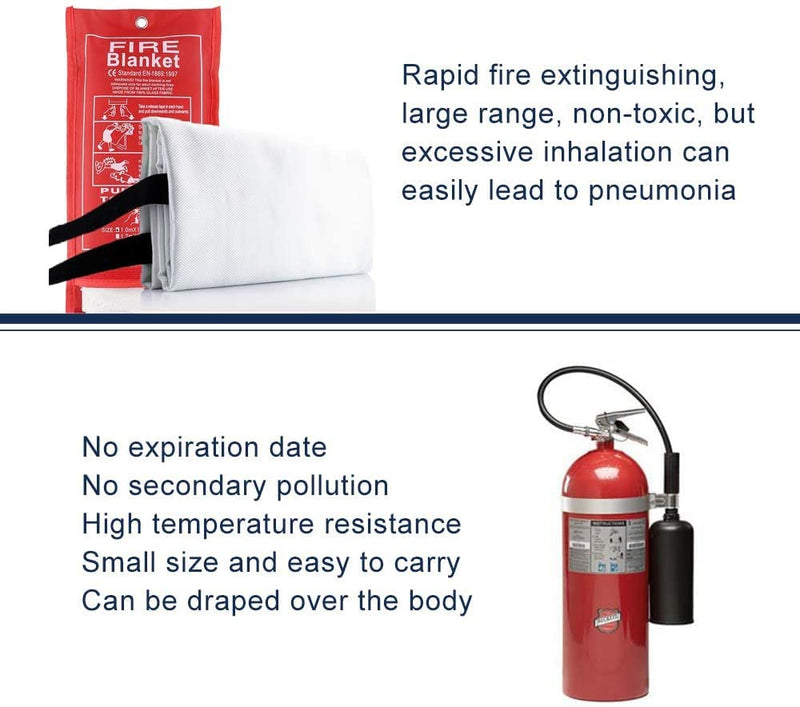 Emergency Fire Blanket for Home and Kitchen Fire Extinguishers for The House x2 Prepared Fire Blankets 1m² Emergency Fire Blanket Quick Release in Case for Home Office Car