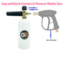Foam Cannon with 1/4 Inch Quick Connector, 1 Liter, 5 Pressure Washer Nozzle Tips