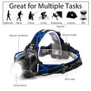 LED Headlamp USB Rechargeable Headlight Head Torch Outdoor Waterproof 25000LM