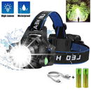 LED Headlamp USB Rechargeable Headlight Head Torch Outdoor Waterproof 25000LM