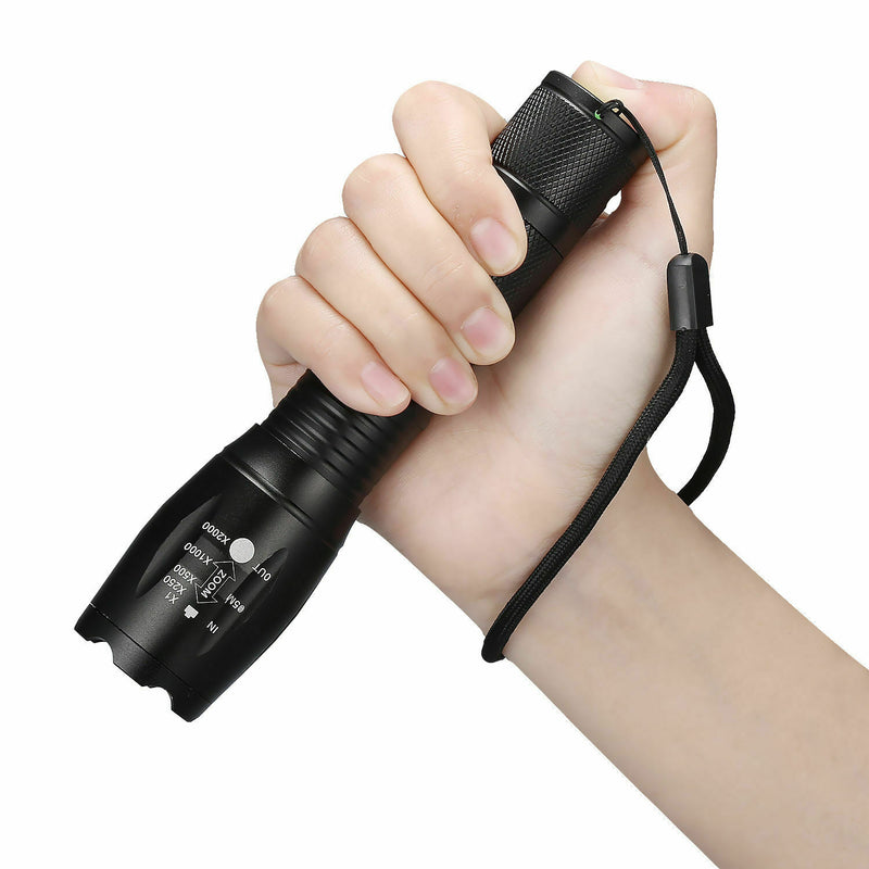 3 x Tactical 18650 Flashlight High Powered 5Modes Zoomable Aluminum
