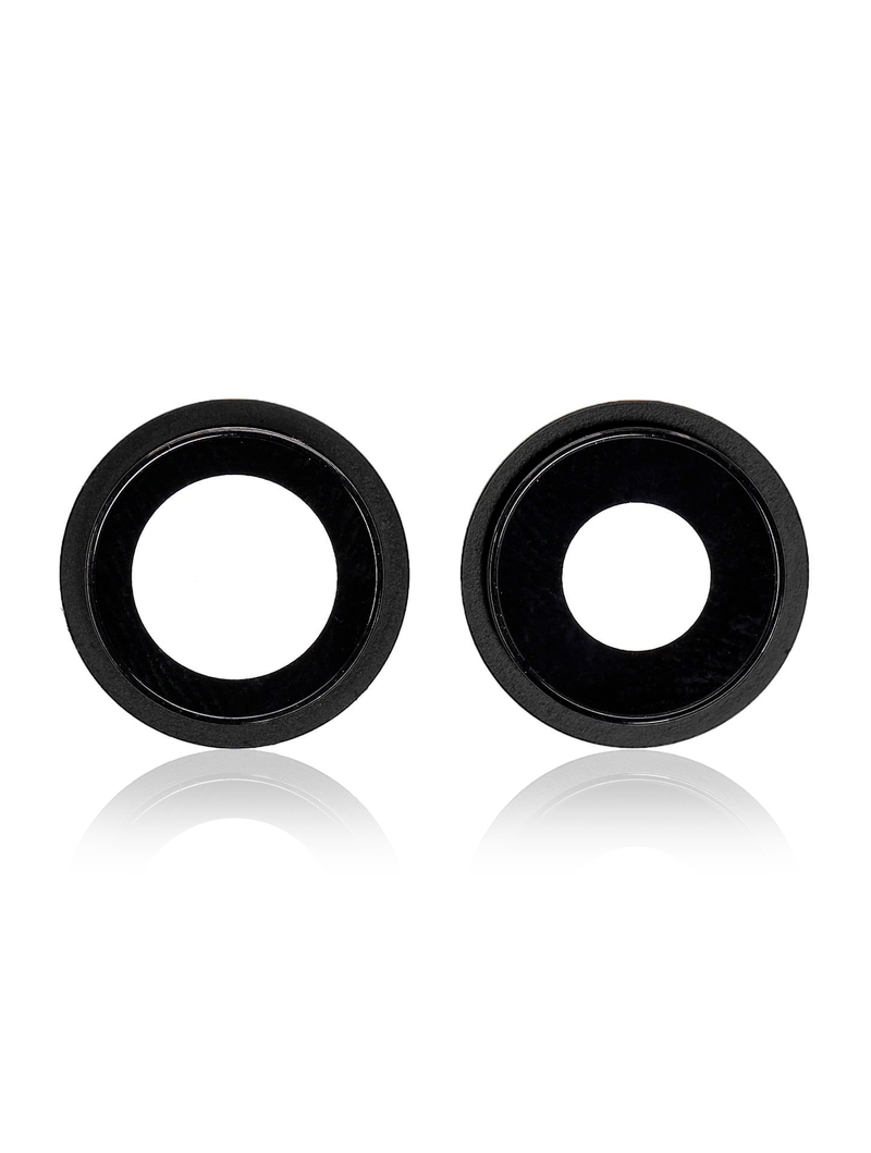 Back Camera Lens With Bracket Compatible For iPhone 12 / 12 Mini (Black) (Real Sapphire / Premium)