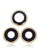 Back Camera Lens With Bracket Compatible For iPhone 12 Pro Max (Gold) (Real Sapphire / Premium)