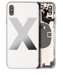Back Housing W/ Small Components Pre-Installed Compatible For iPhone X (No Logo) (Silver)