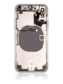 Back Housing W/ Small Components Pre-Installed Compatible For iPhone X (No Logo) (Silver)