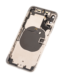 Back Housing W/ Small Components Pre-Installed Compatible For iPhone X (No Logo) (Silver)