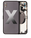 Back Housing W/ Small Components Pre-Installed Compatible For iPhone X (No Logo) (Space grey)