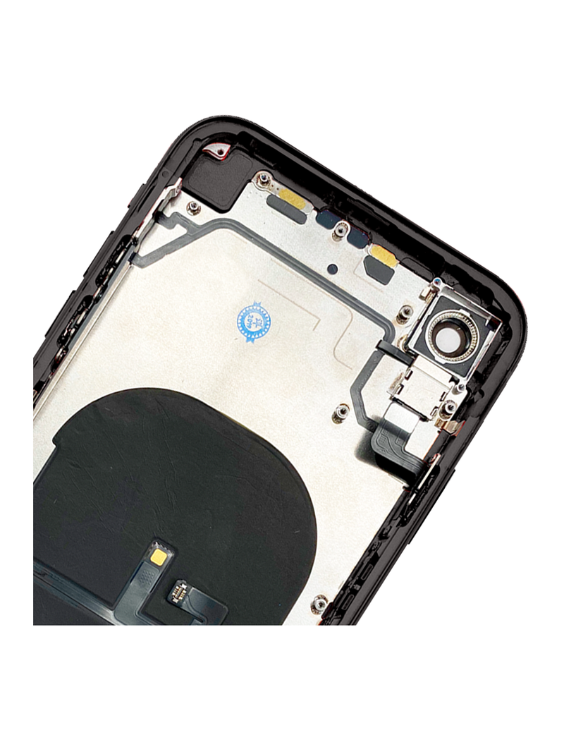 Back Housing W/ Small Components Pre-Installed Compatible For iPhone XR (No Logo) (Space Grey)