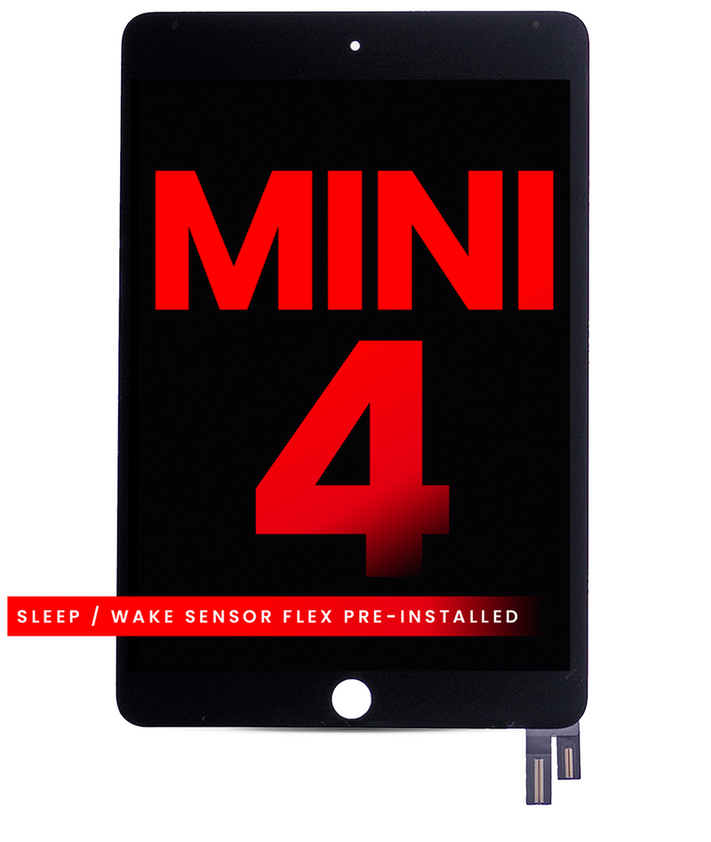Assembly With Digitizer Compatible For iPad Mini 4 (Sleep / Wake Sensor Flex Pre-Installed) (Aftermarket)(Black)