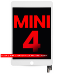 Assembly With Digitizer Compatible For iPad Mini 4 (Sleep / Wake Sensor Flex Pre-Installed) (Aftermarket)(White)