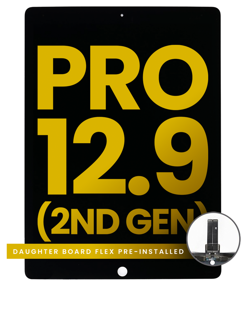 LCD Assembly With Digitizer & Daughter Board Flex Pre-Installed Compatible For iPad Pro 12.9" (2nd Gen / 2017) (Aftermarket)(Black)