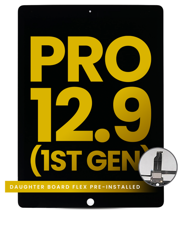 LCD Assembly With Digitizer & Daughter Board Flex Pre-Installed Compatible For iPad Pro 12.9" (1st Gen / 2016) (Aftermarket) (Black)