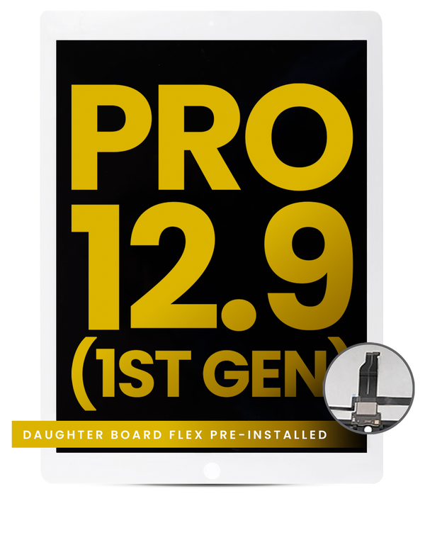 LCD Assembly With Digitizer & Daughter Board Flex Pre-Installed Compatible For iPad Pro 12.9" (1st Gen / 2016) (Aftermarket) (White)