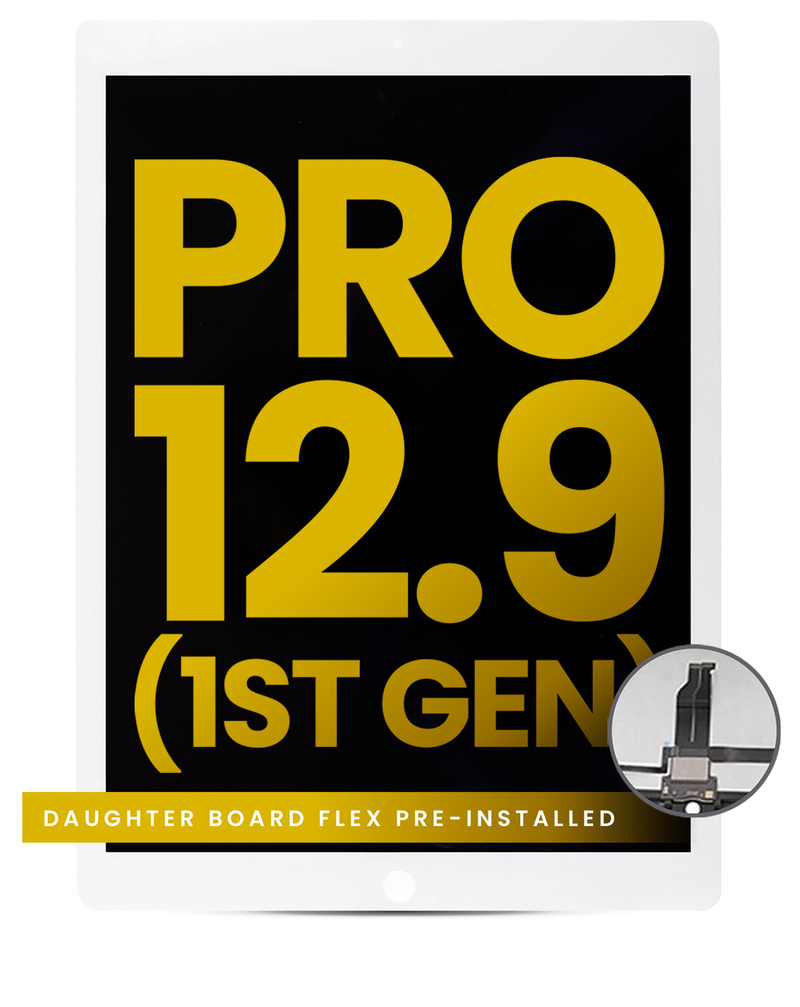 LCD Assembly With Digitizer & Daughter Board Flex Pre-Installed Compatible For iPad Pro 12.9" (1st Gen / 2016) (Aftermarket) (White)