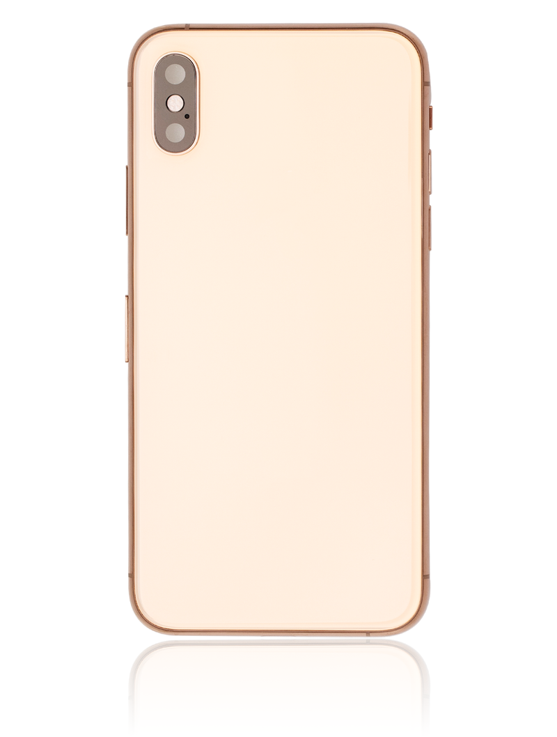 Back Housing W/ Small Pre-Installed Compatible For iPhone XS (No Logo) (Gold)