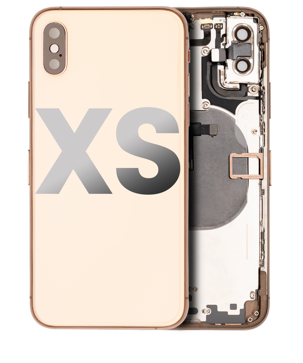 Back Housing W/ Small Pre-Installed Compatible For iPhone XS (No Logo) (Gold)
