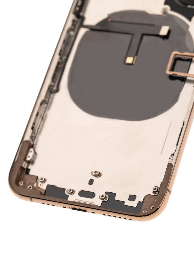 Back Housing W/ Small Pre-Installed Compatible For iPhone XS (No Logo) (Gold)