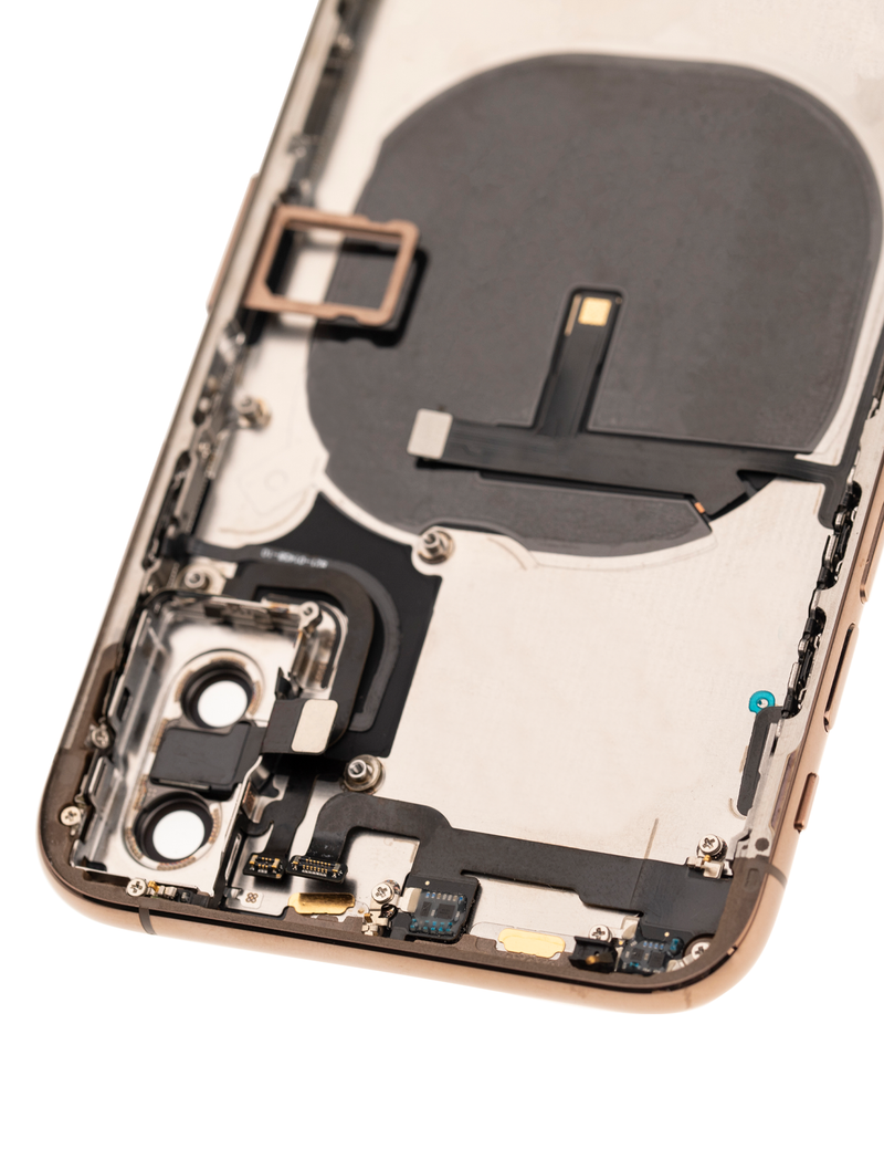 Back Housing W/ Small Pre-Installed Compatible For iPhone XS (No Logo) (Gold)