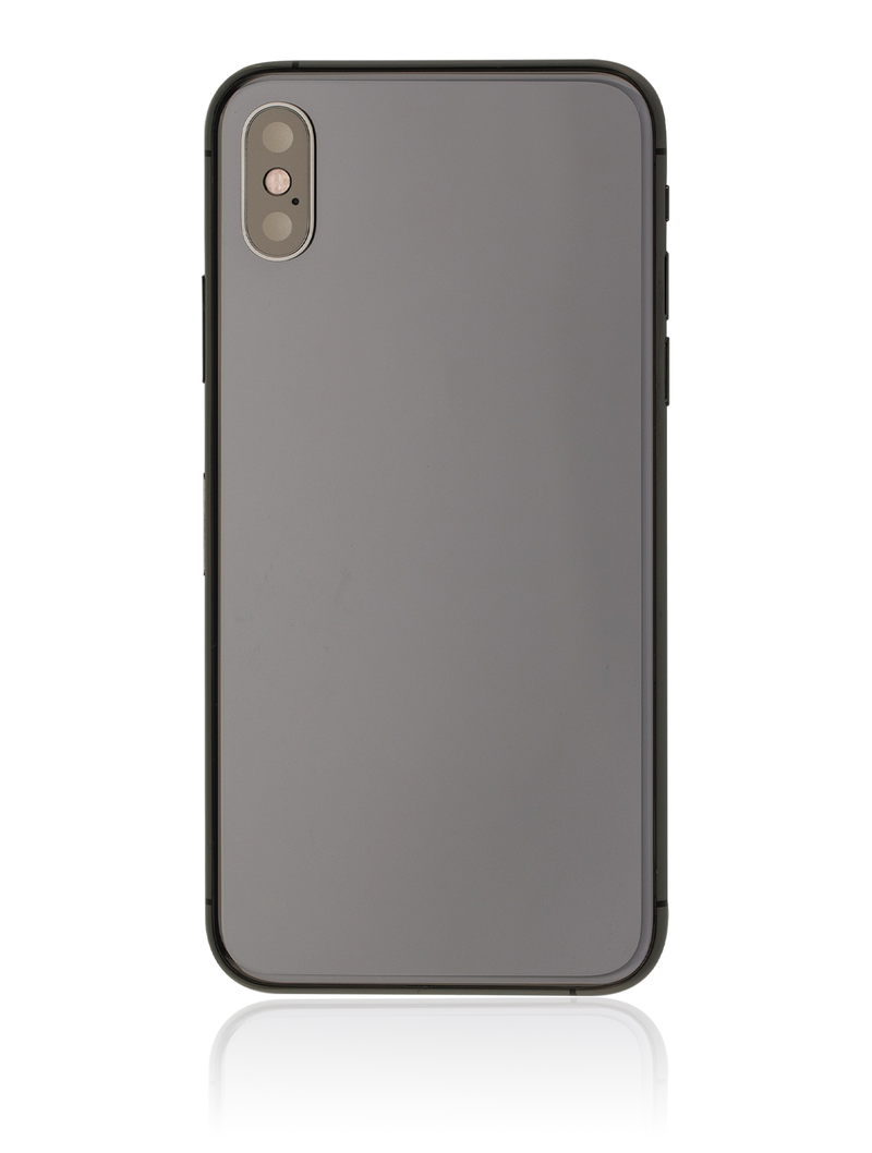 Back Housing W/ Small Pre-Installed Compatible For iPhone XS (No Logo) (Black)
