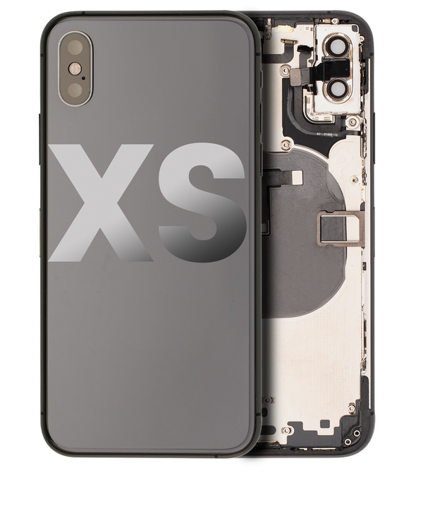 Back Housing W/ Small Pre-Installed Compatible For iPhone XS (No Logo) (Space Grey)