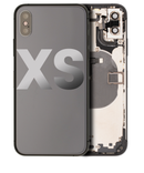 Back Housing W/ Small Pre-Installed Compatible For iPhone XS (No Logo) (Black)
