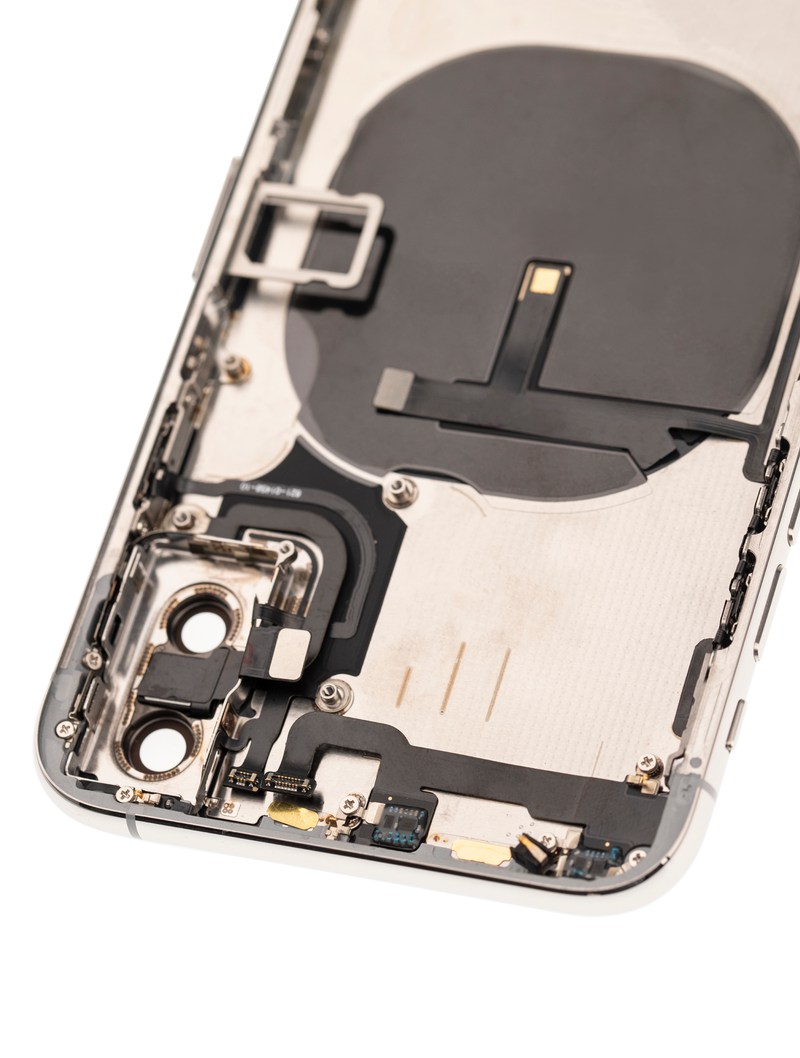 Back Housing W/ Small Pre-Installed Compatible For iPhone XS (No Logo) (Silver)