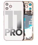 Back Housing W/ Small Components Pre-Installed Compatible For iPhone 11 Pro (Silver)