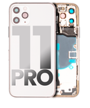 Back Housing W/ Small Components Pre-Installed Compatible For iPhone 11 Pro (Matte Silver)
