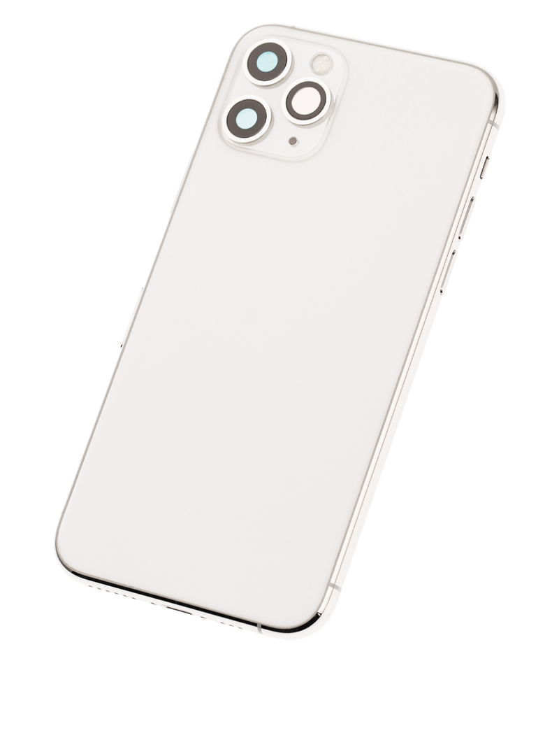 Back Housing W/ Small Components Pre-Installed Compatible For iPhone 11 Pro (Matte Silver)