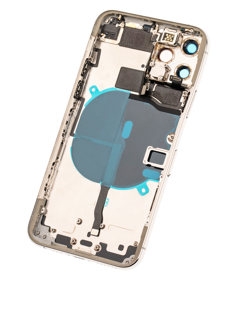 Back Housing W/ Small Components Pre-Installed Compatible For iPhone 11 Pro (Matte Silver)