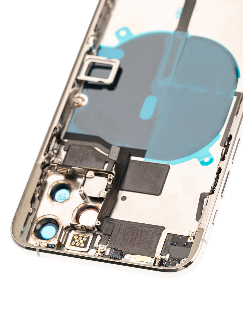 Back Housing W/ Small Components Pre-Installed Compatible For iPhone 11 Pro (Matte Silver)