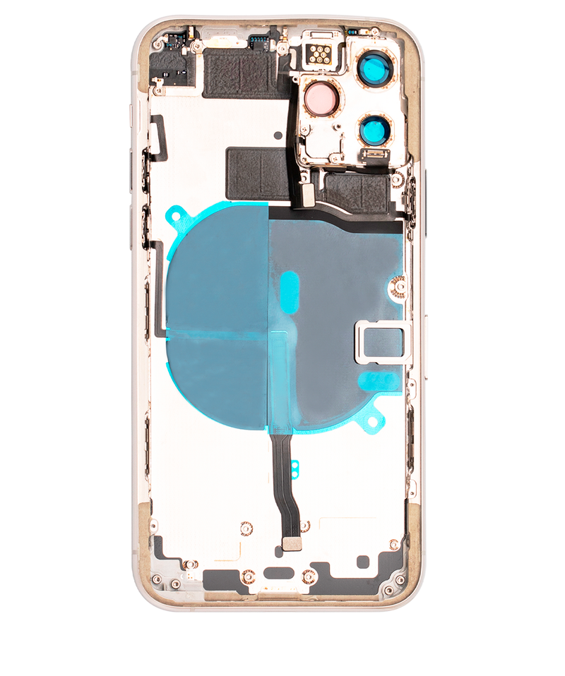 Back Housing W/ Small Components Pre-Installed Compatible For iPhone 11 Pro (Matte Silver)