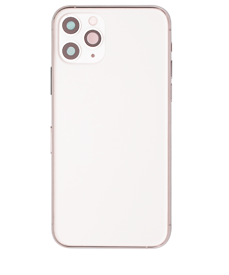 Back Housing W/ Small Components Pre-Installed Compatible For iPhone 11 Pro (Matte Silver)