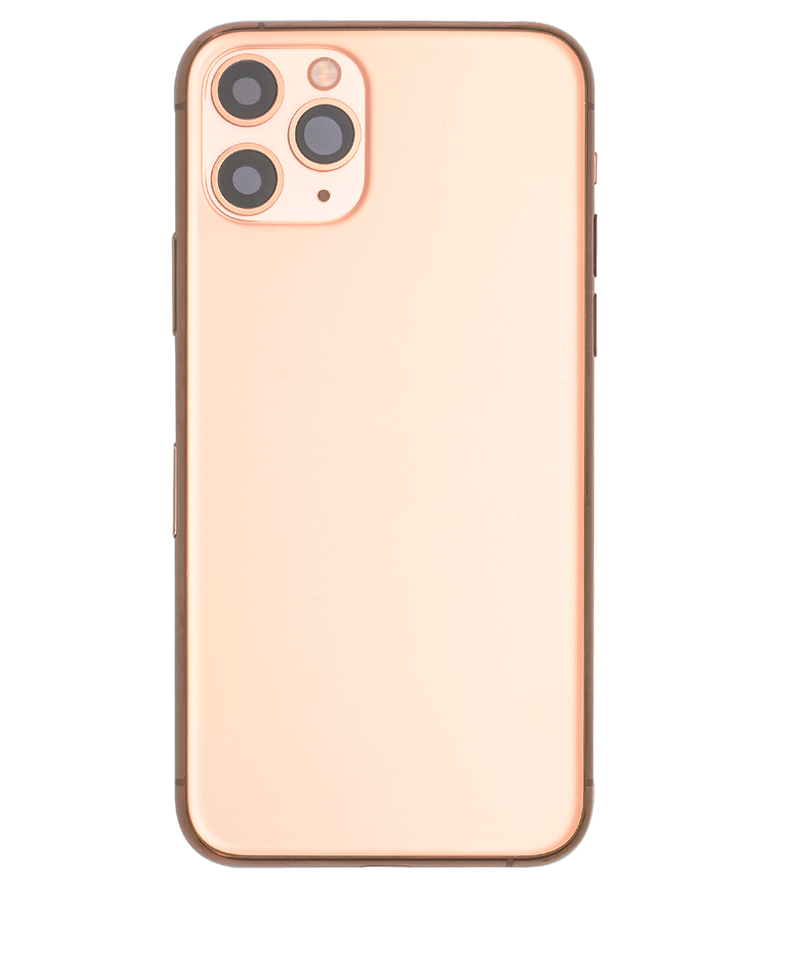 Back Housing W/ Small Components Pre-Installed Compatible For iPhone 11 Pro (Matte Gold)