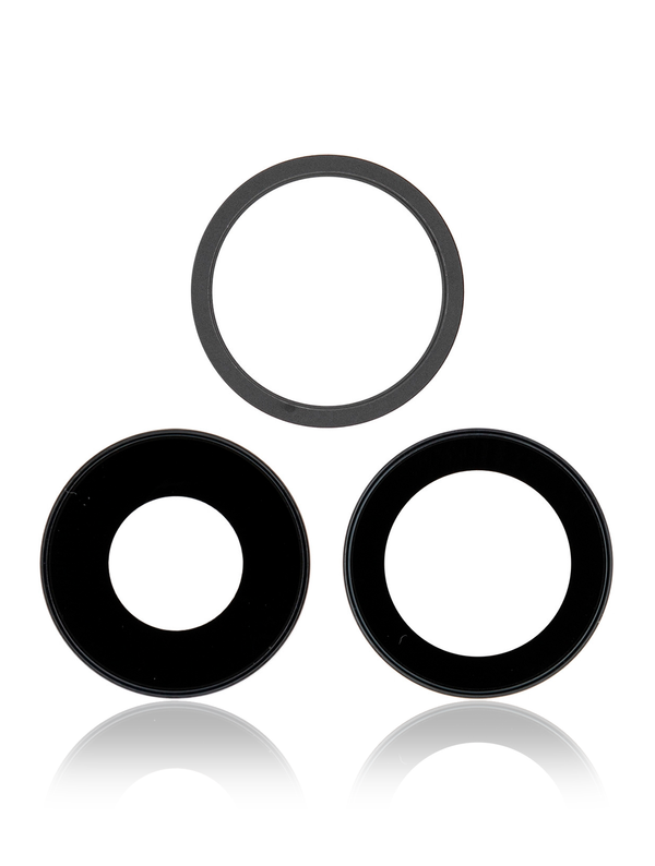 Back Camera Lens With Bracket Compatible For iPhone 11 (Black) (Real Sapphire / Premium)