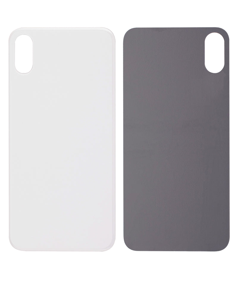 Back Glass Compatible For iPhone XS (No Logo / Large Camera Hole) (Silver)
