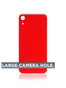 Back Glass Compatible For iPhone XR (No Logo / Large Camera Hole) (Red)
