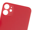 Back Glass Compatible For iPhone 11 (No Logo / Large Camera Hole) (Red)