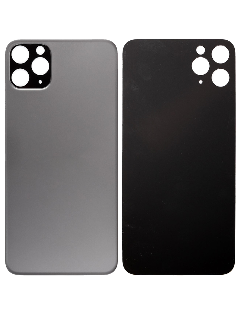 Back Glass Compatible For iPhone 11 Pro Max (No Logo / Large Camera Hole) (Space Gray )