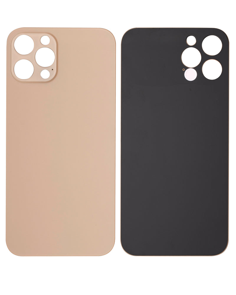 Back Glass Compatible For iPhone 12 Pro (No Logo / Large Camera Hole) (Gold)
