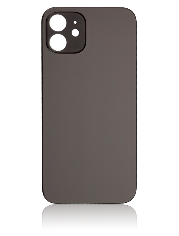 BLACK Back Glass Compatible For iPhone 12 (No Logo / Large Camera Hole) (Black)