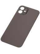 BLACK Back Glass Compatible For iPhone 12 (No Logo / Large Camera Hole) (Black)