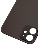 BLACK Back Glass Compatible For iPhone 12 (No Logo / Large Camera Hole) (Black)