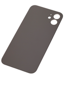 BLACK Back Glass Compatible For iPhone 12 (No Logo / Large Camera Hole) (Black)