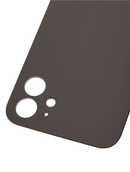 BLACK Back Glass Compatible For iPhone 12 (No Logo / Large Camera Hole) (Black)