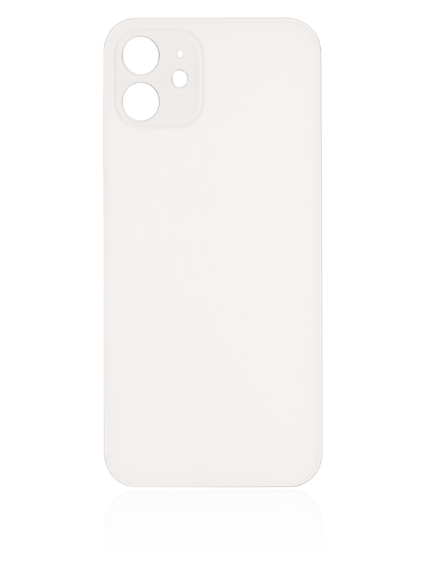 BLACK Back Glass Compatible For iPhone 12 (No Logo / Large Camera Hole) (White)