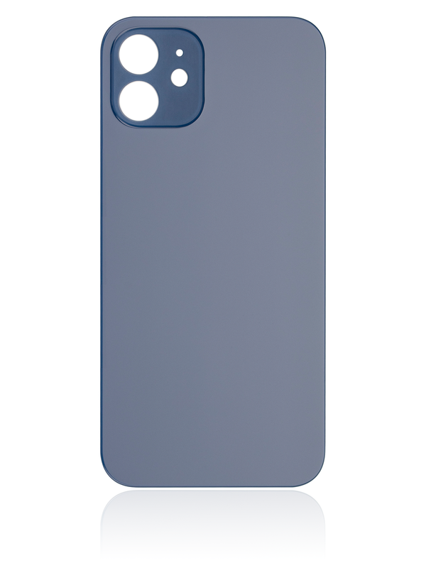 BLACK Back Glass Compatible For iPhone 12 (No Logo / Large Camera Hole) (Blue)
